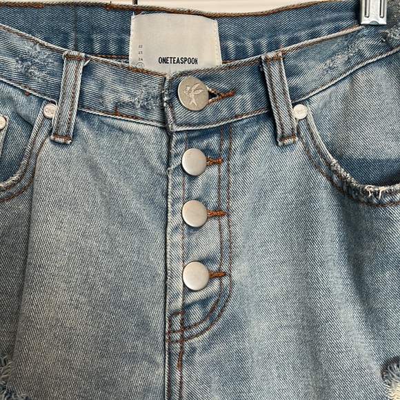One Teaspoon Frankies Cutoff Denim Shorts Size 25 - Picture 2 of 5